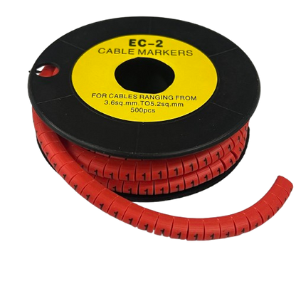 Grippes Cable Marker Red - 1 500pcs on spool for organized cable management and identification