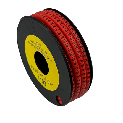 Grippes 1000pcs Cable Marker Red - 8 on a spool for organizing and identifying cables easily