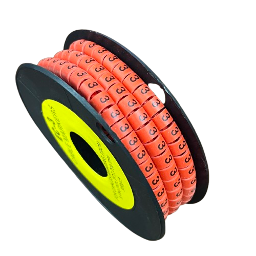 Grippes Cable Marker Red - 3 on a Roll for Organizing and Identifying Cables Easily