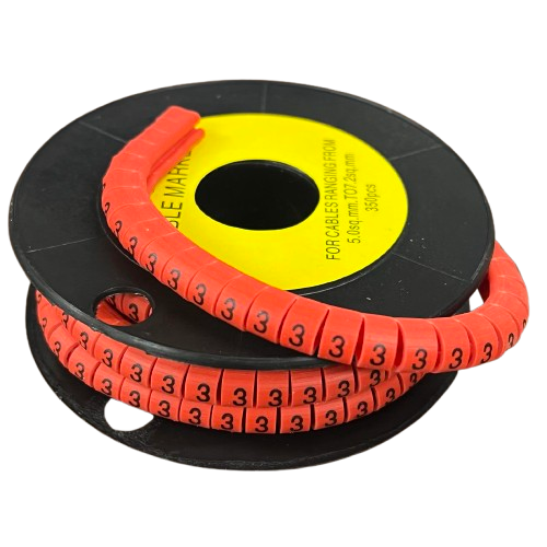 Grippes Cable Marker Red - 3 on a spool for organized cable management and easy identification