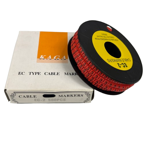 Grippes Cable Marker Red - 3 500pcs roll with clear numbering for effective cable organization