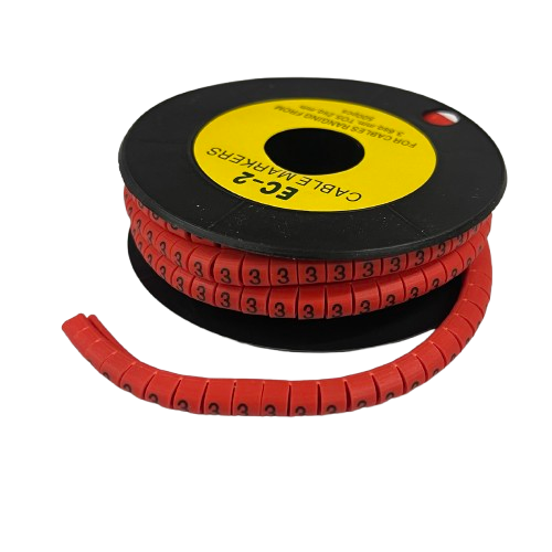 Cable Marker Red - 3 500pcs on a spool for organized cable management in various applications