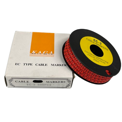 Grippes Cable Marker Red - 7 on spool with box, ideal for organizing and identifying cables