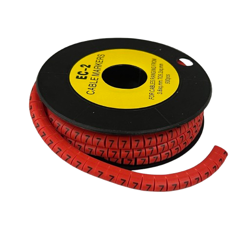 Grippes Cable Marker Red - 7 Roll for Efficient Cable Management and Organization