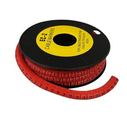 Grippes Cable Marker Red - 7 Roll for Efficient Cable Management and Organization
