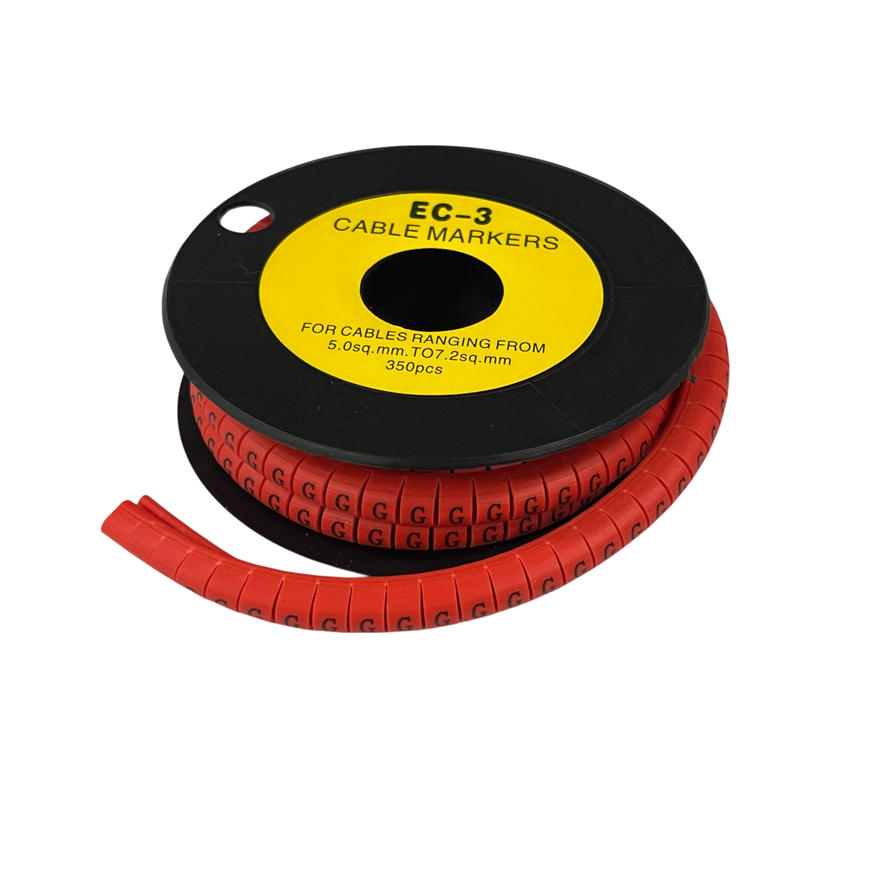 Grippes Cable Marker Red - G on a roll, ideal for organizing cables ranging from 5.0mm to 7.0mm