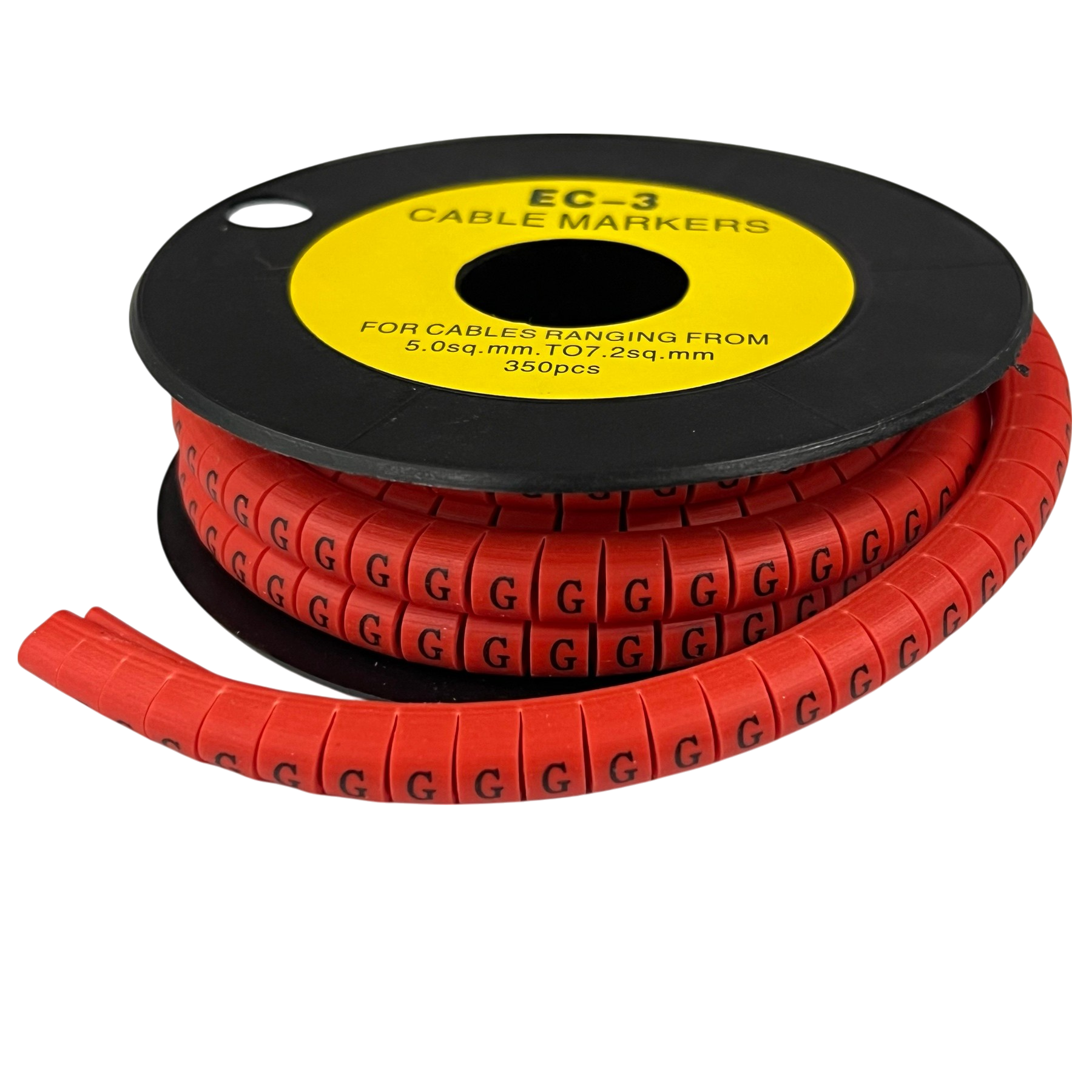 Grippes Cable Marker Red - G on a spool, ideal for organizing and identifying cables efficiently