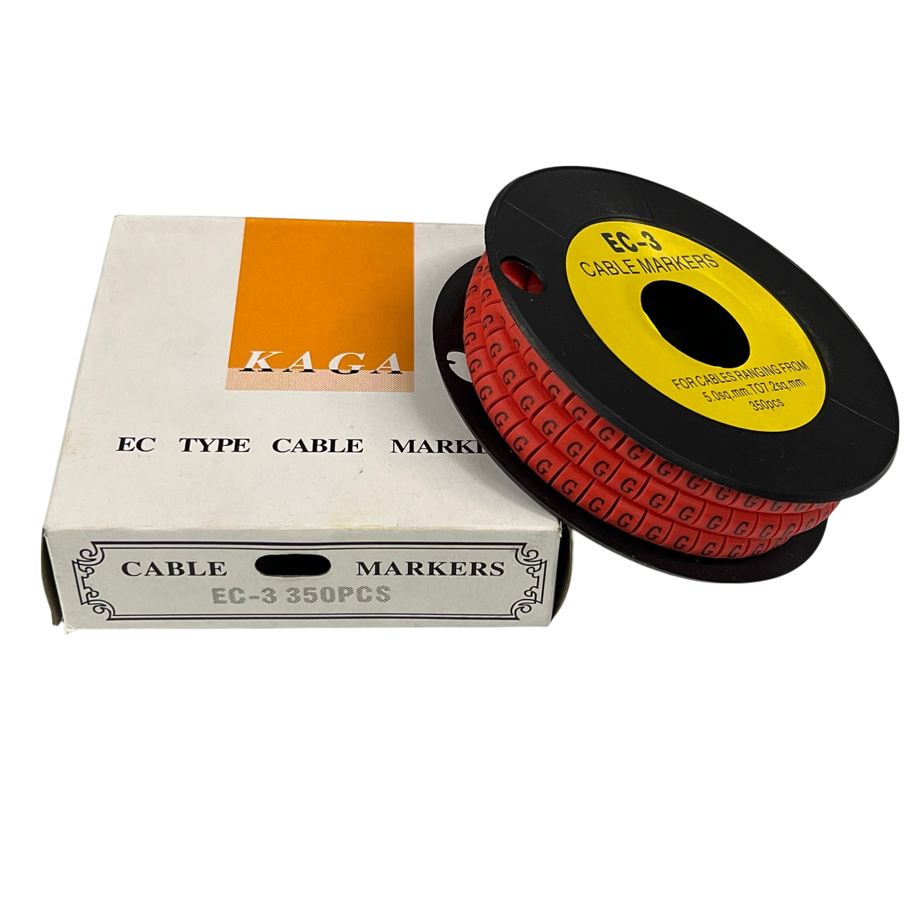 Grippes Cable Marker Red - G on a spool with 350 pieces for effective cable management