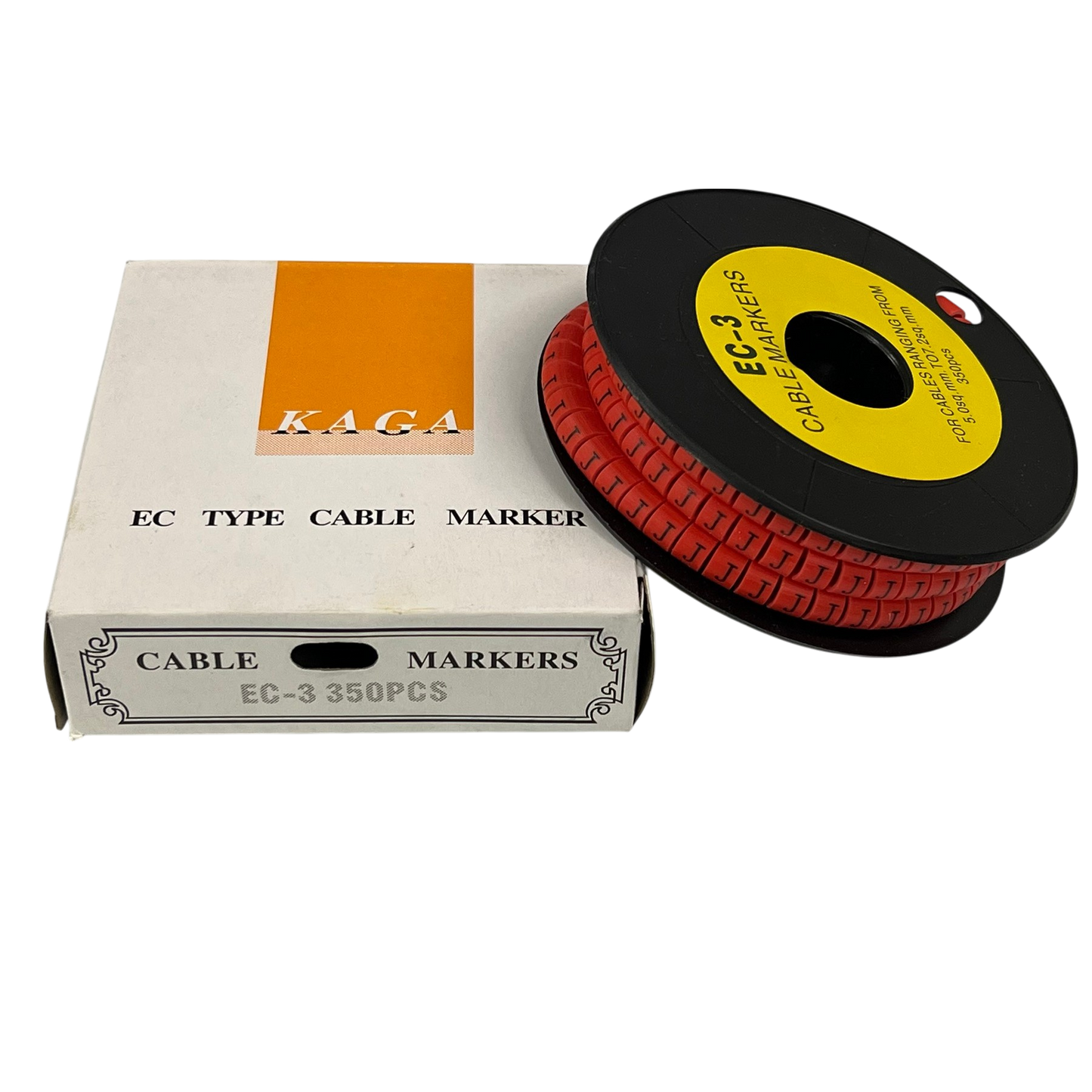 Cable Marker Red - J from Grippes with 350 pieces in a box for efficient cable management