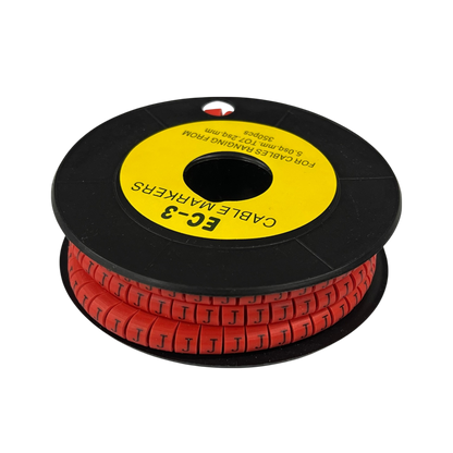 Grippes Cable Marker Red - J on a spool, ideal for organized cable management and labeling.