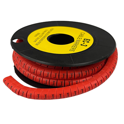 Cable Marker Red - J on a spool, designed for effective cable management and organization