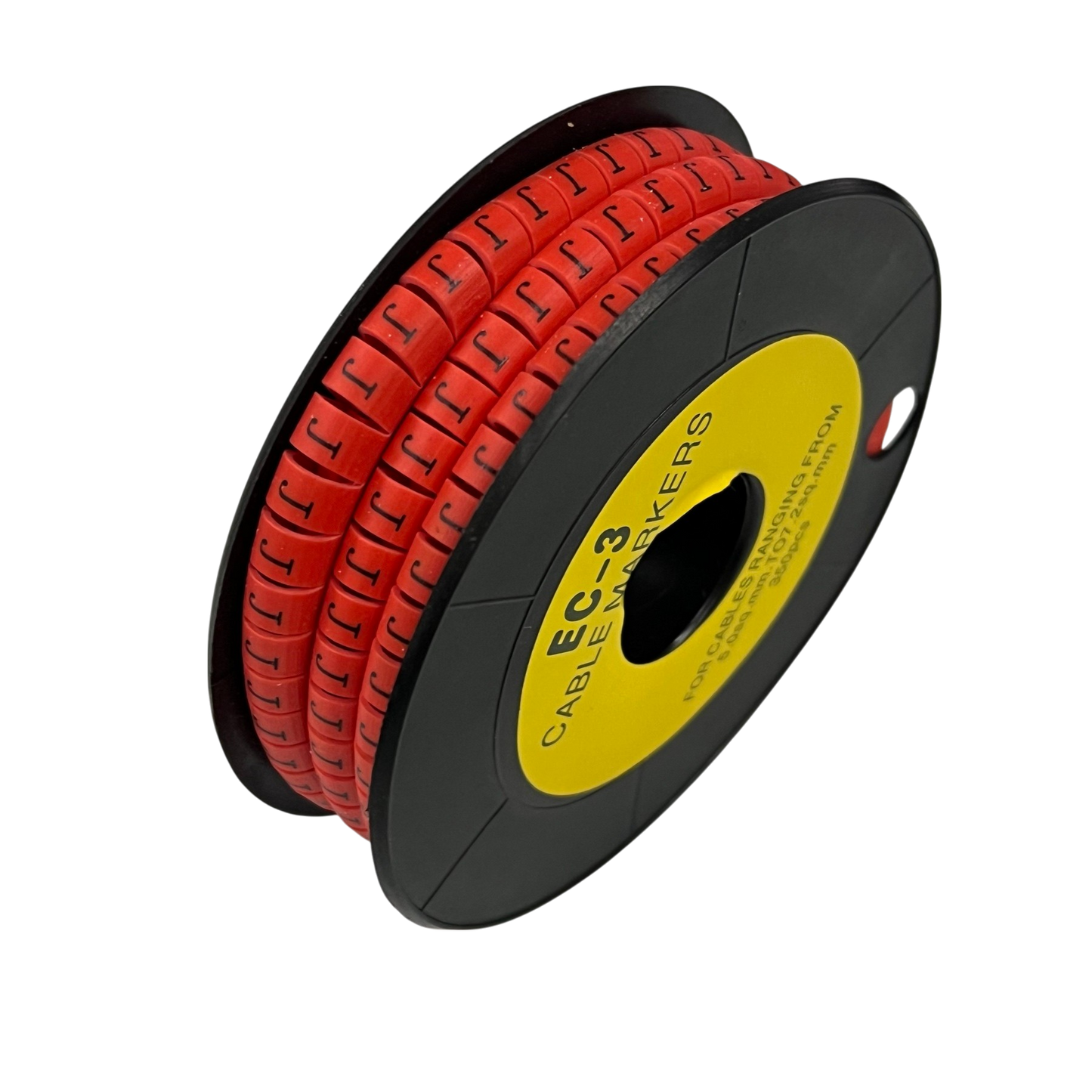 Grippes Cable Marker Red - J on a spool for organized cable management and easy identification
