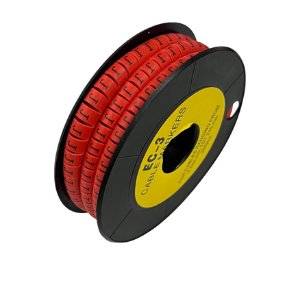 Grippes Cable Marker Red - J on a spool for organized cable management and easy identification