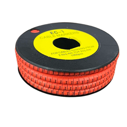 Grippes Cable Marker Red - J on a spool for organizing and labeling cables