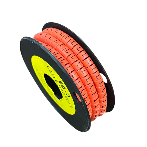 Grippes Cable Marker Red - L on a spool for organized cable management and identification