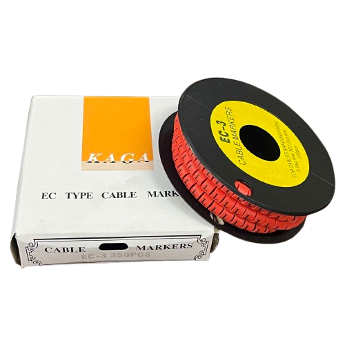 Grippes Cable Marker Red - L on a spool for efficient cable organization and labeling