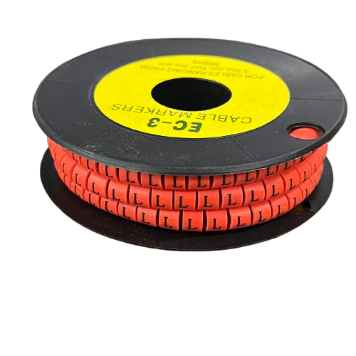 Grippes Cable Marker Red - L on a spool for easy cable management and identification