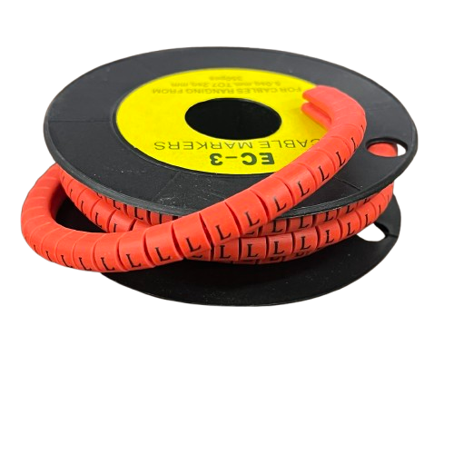 Grippes Cable Marker Red - L on a spool for organizing and labeling cables easily