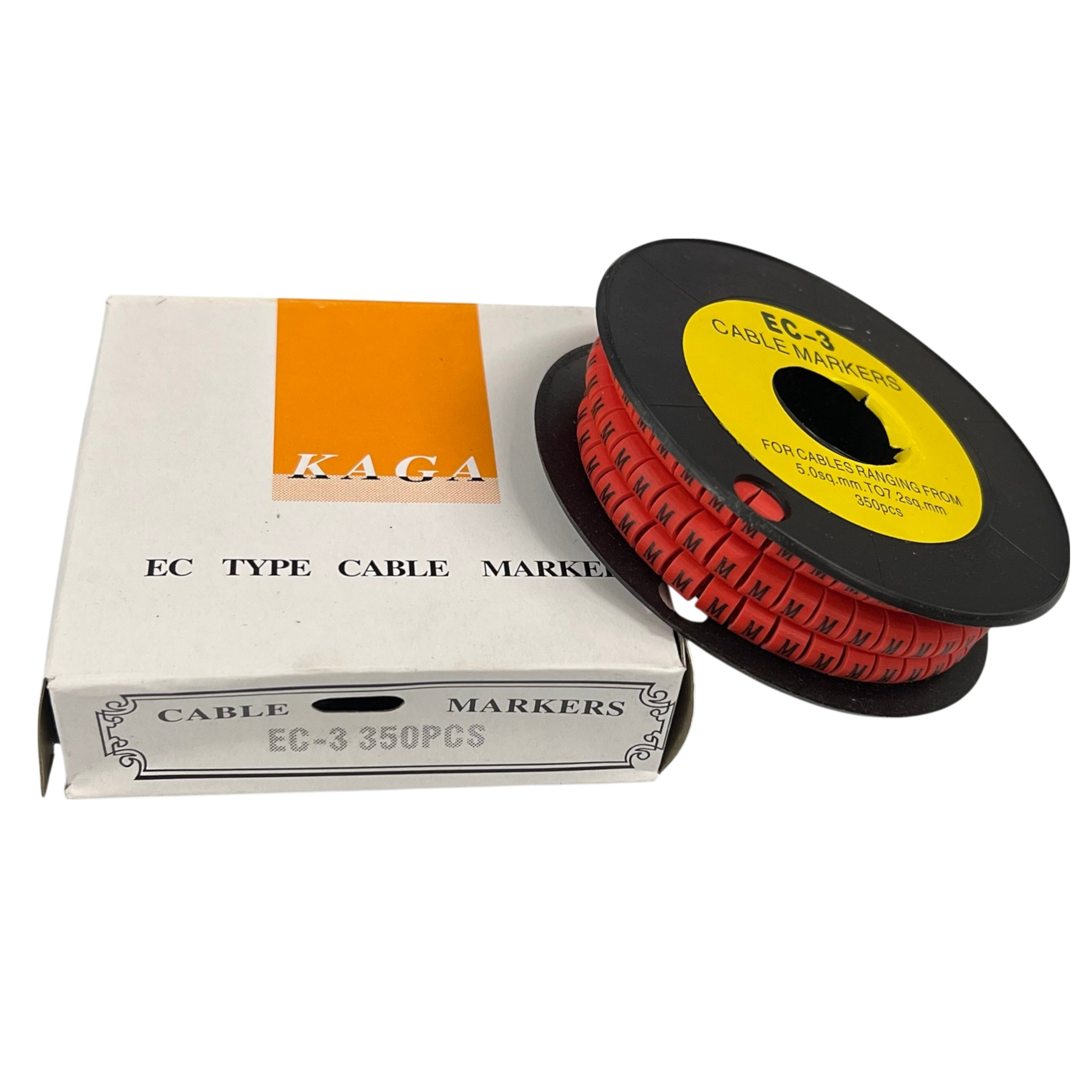 Grippes Cable Marker Red - M in a spool with a box, ideal for organized cable management