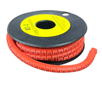 Grippes Cable Marker Red - O on a spool for organized cable management and easy identification