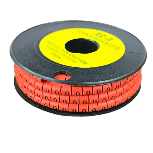 Grippes Cable Marker Red - O on a spool for organized cable management and labeling