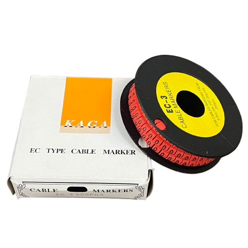 Grippes Cable Marker Red - O in roll, ideal for organized cable management and labeling