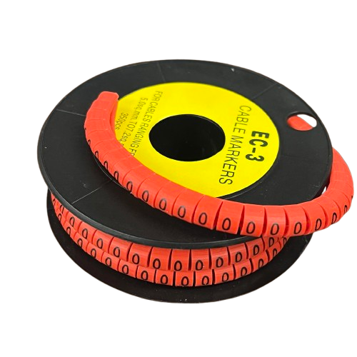 Grippes Cable Marker Red - O on a spool for organizing and labeling cables effectively