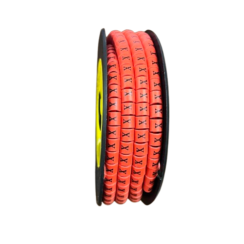 Grippes Cable Marker Red - X on a spool for organized cable management and easy identification