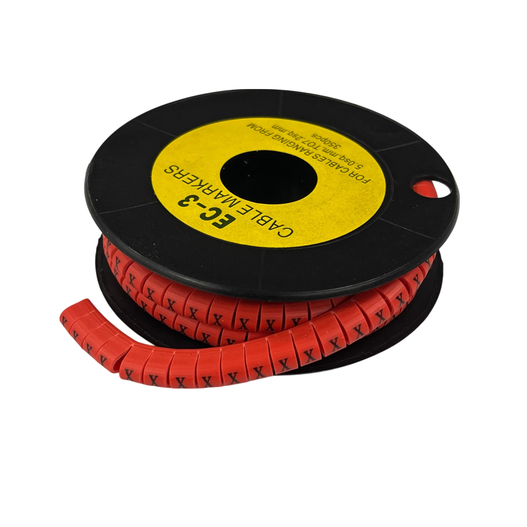 Grippes Cable Marker Red - X on a spool for organized cable management and labeling