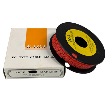 Grippes Cable Marker Red - Z with 350 pieces in a sturdy packaging for organized cable management