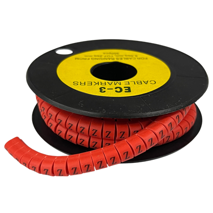 Grippes Cable Marker Red - Z on spool for organized cable management and easy identification