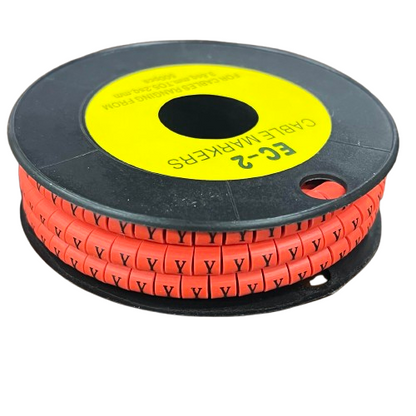 Grippes Cable Marker Y - Orange on spool for organized cable management and easy identification