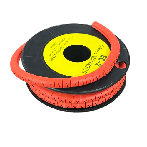 Grippes Cable Marker Y - Orange on a spool for easy organization and labeling of cables