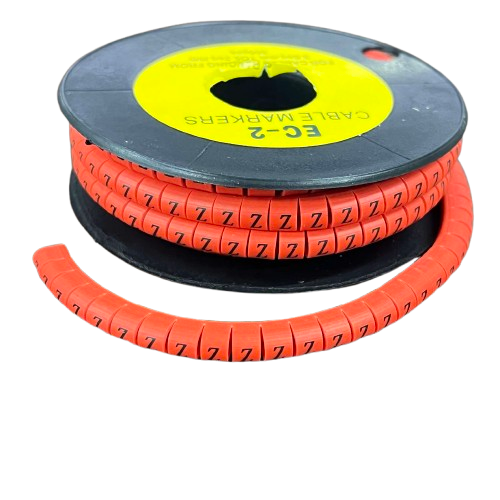 Cable Marker Z - Red on a spool for organizing and identifying cables easily