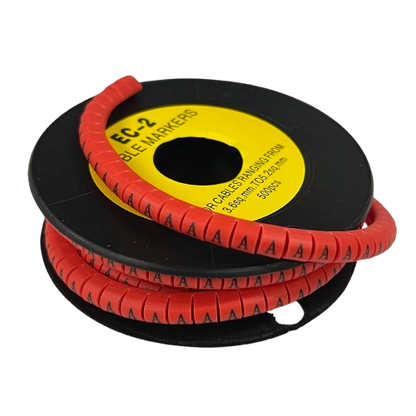 500pcs Cable Marker Red - A on a spool for organized cable management and easy identification