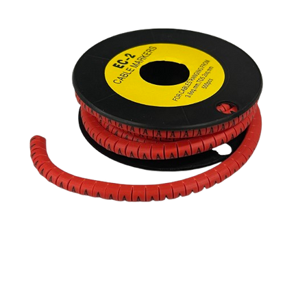 500pcs Cable Marker Red - A on a spool for organizing cables and enhancing identification