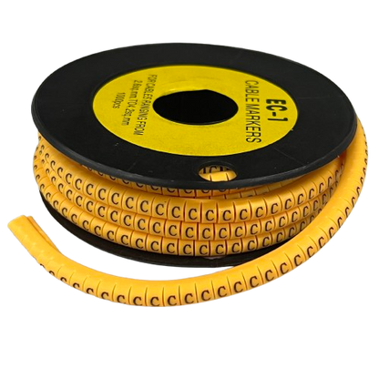 EC-1Y cable marker 1000PCS in yellow for organized cable management and identification