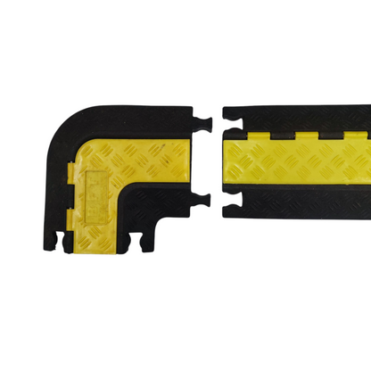 BFT 2 channel cable ramp protector with yellow safety grip for durable cable management
