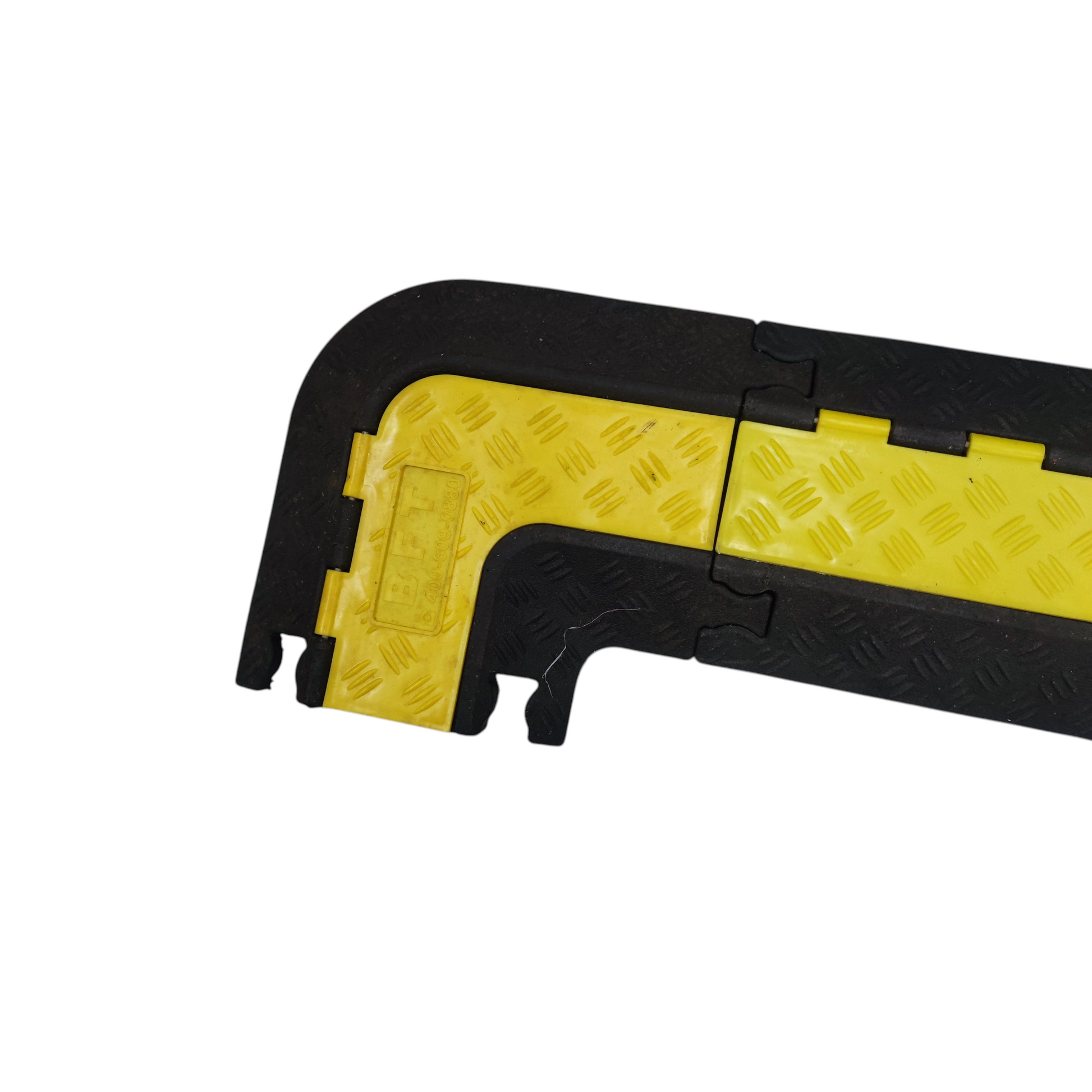 BFT 2 channel cable ramp protector in black and yellow for safe cable management and vehicle passage