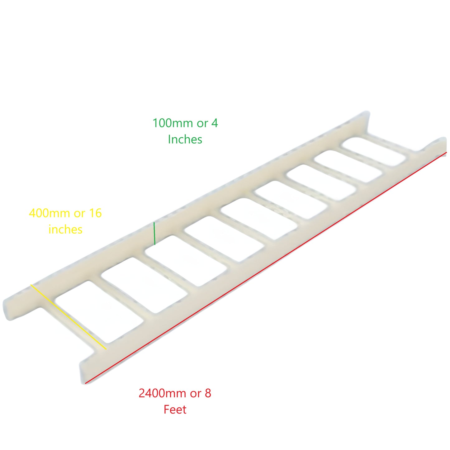 Royu Cable Tray 1.2mm Gauge 18 white cable management tray measuring 8 feet long and 4 inches wide