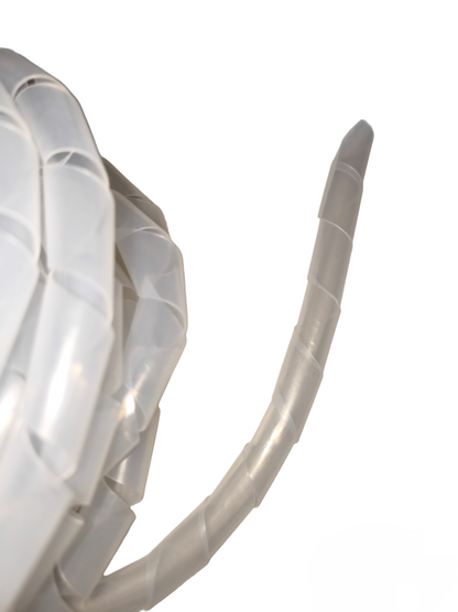 Transparent cable wrap 10 meters length for effective cable management and organization