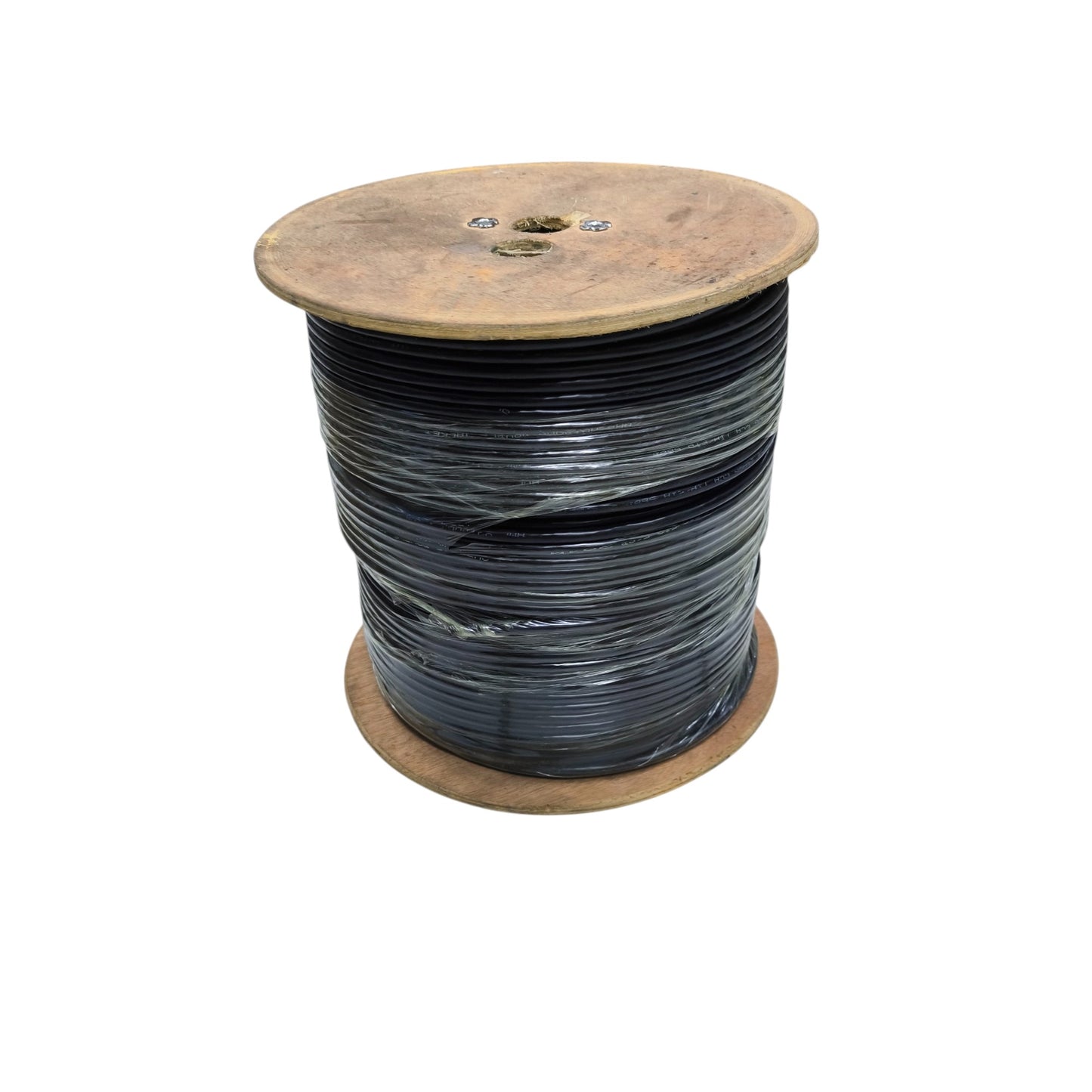 China made CAT5e UTP Weatherproof black network cable on wooden spool for outdoor Ethernet installations