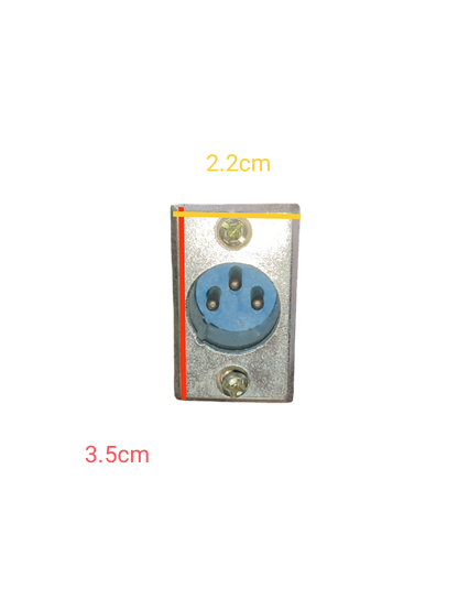 Canon Plug Chassis Type electrical connector with blue round socket and metal mounting plate