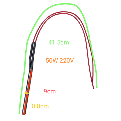 Local electric heater Cartilage Heating Element with 50W 220V power and 41.5cm wire length