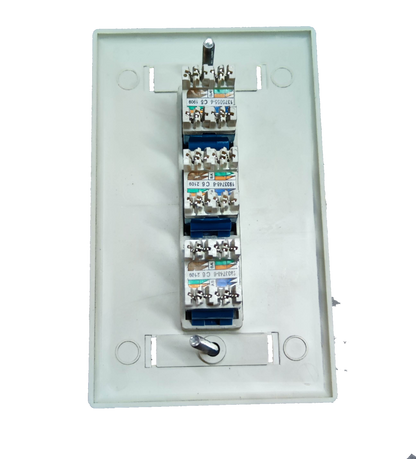 AMP cat 6 ethernet wall outlet network access point with multiple cable connectors