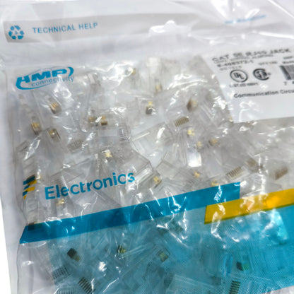 AMP CAT5e RJ45 connector plug pack for reliable networking and data transmission