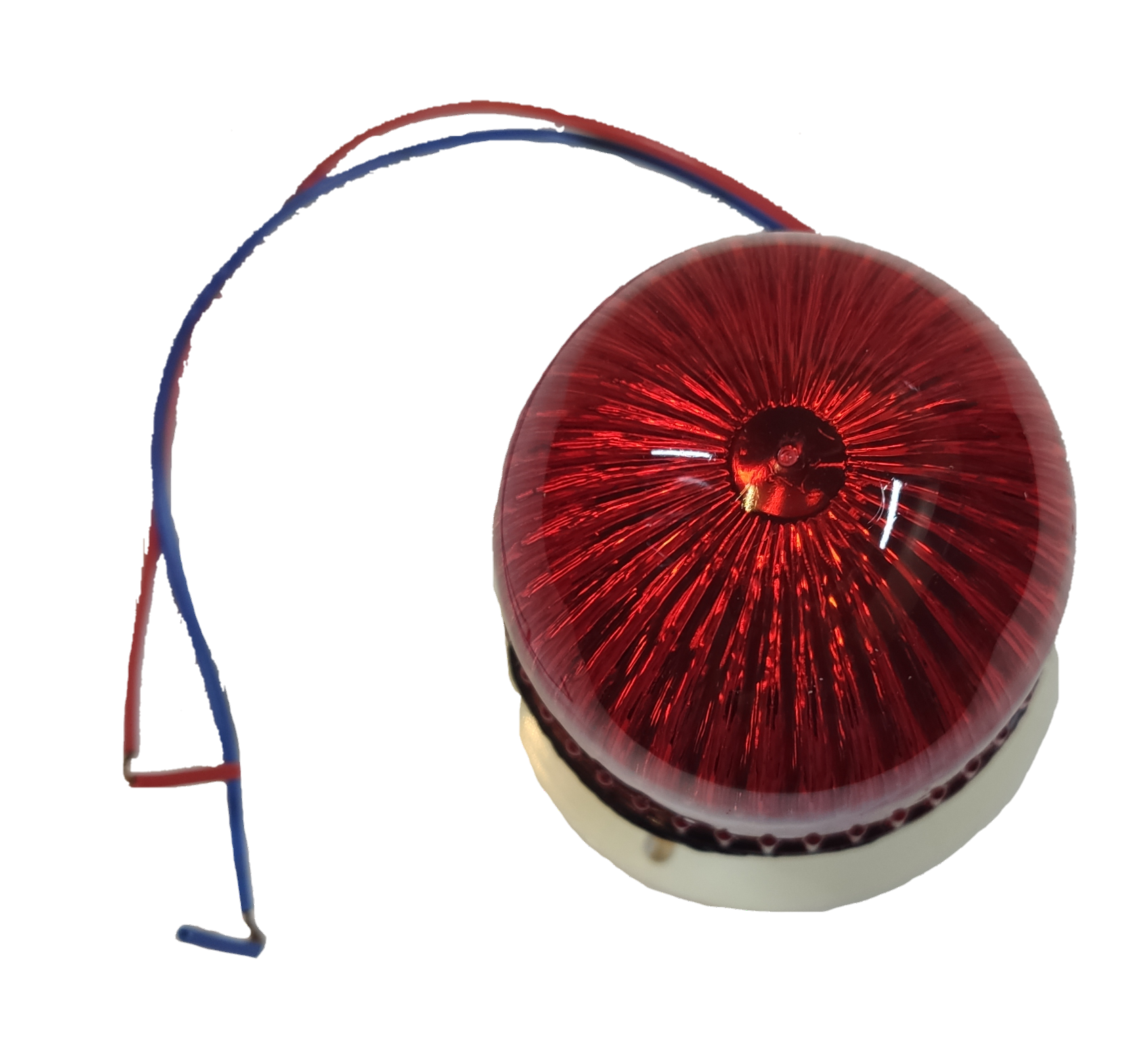 Sub Zero blinking light xenon bulb with red lens and attached wiring for seasonal decorative use