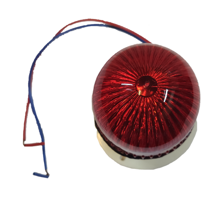 Sub Zero blinking light xenon bulb with red lens and attached wiring for seasonal decorative use