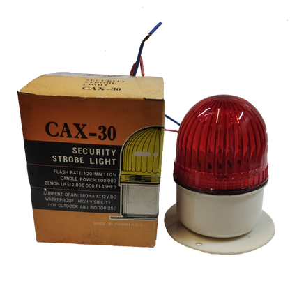 Sub Zero blinking light xenon bulb security strobe light with red dome and wiring