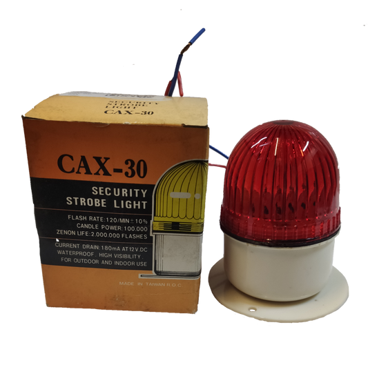 Sub Zero blinking light xenon bulb security strobe light with red dome and wiring